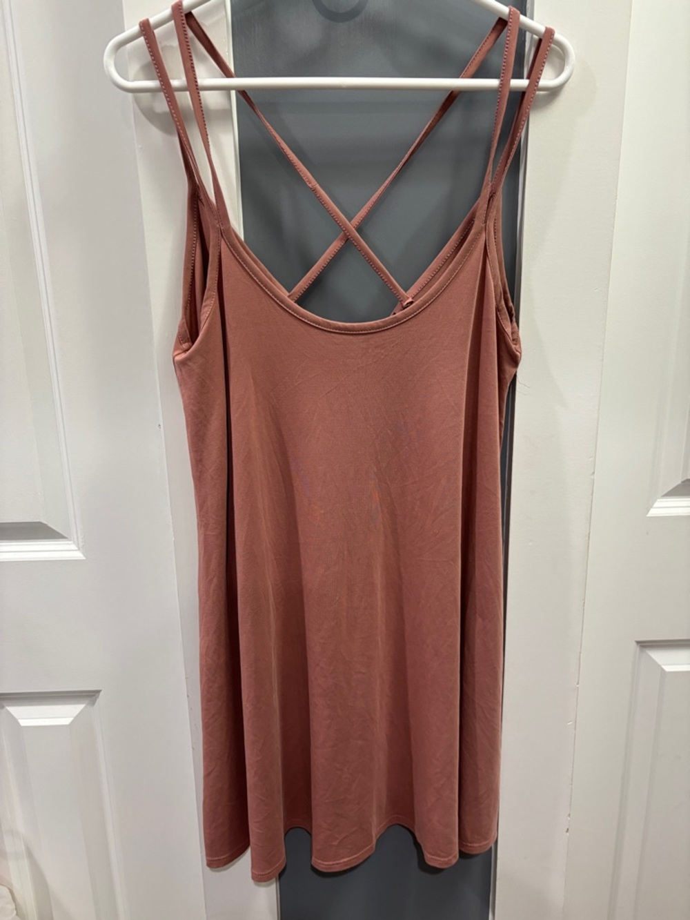 Lulu's Dusty Rose Double Spaghetti Strap Tank Dress